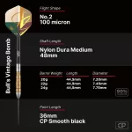 Darts szett steel Bull's CP Vintago Bomb, 22g 90% wolfram