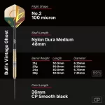 Darts szett steel Bull's CP Vintago Ghost, 23g 90% wolfram