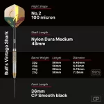 Darts szett steel Bull's CP Vintago Shark, 24g 90% wolfram