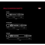 Dart szár közepes Bull's Aviation aluminium rövid szürke