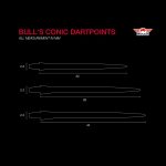 Darts fémhegy Bull's Conic fekete, 38mm