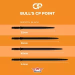 Darts fémhegy Bull's CP, sima fekete 44mm