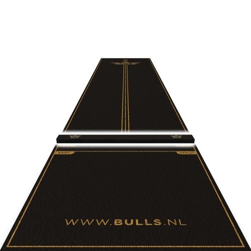 Darts puha szőnyeg dobóléccel Bull's Advantage 300×85cm, fekete-arany
