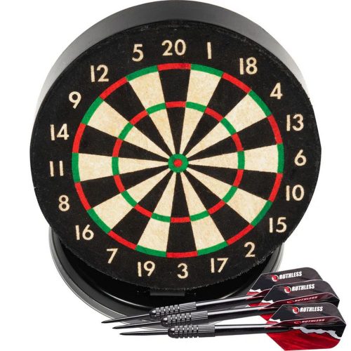 Mini darts tábla és tartó, Ruthless Mini Dekstop Dartboard, 15 cm átmérő