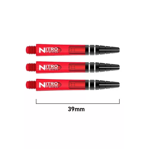Dart szár közepes Red Dragon Nitrotech műanyag fém toppal, piros 39mm