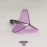Darts toll és szár egyben Condor AXE 120 átlátszó lila, Standard toll és hosszú szár 30mm
