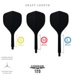 Darts toll és szár egyben Condor AXE 120 fehér, Small toll és hosszú szár 30mm