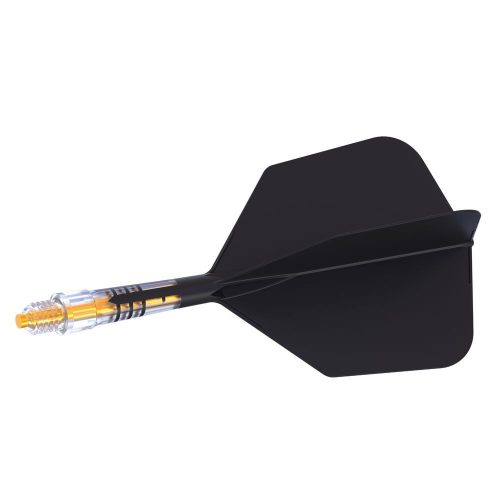 Darts toll és szár egyben Cuesoul ROST T19, fekete-sárga, Big Wing toll, 1-es méretű karbon szár