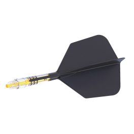 Darts toll és szár egyben Cuesoul ROST T19, fekete-sárga, Big Wing toll, 2-es méretű karbon szár