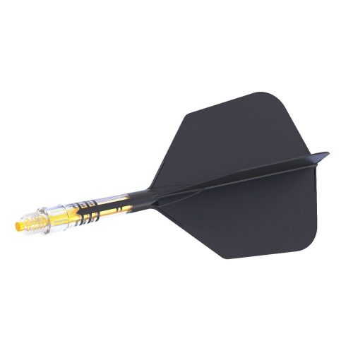 Darts toll és szár egyben Cuesoul ROST T19, fekete-sárga, Big Wing toll, 2-es méretű karbon szár