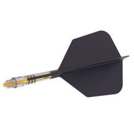 Darts toll és szár egyben Cuesoul ROST T19, fekete-sárga, Big Wing toll, 3-es méretű karbon szár
