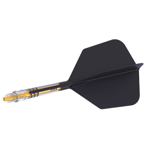 Darts toll és szár egyben Cuesoul ROST T19, fekete-sárga, Big Wing toll, 4-es méretű karbon szár