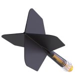 Darts toll és szár egyben Cuesoul ROST T19, fekete-sárga, Big Wing toll, 5-es méretű karbon szár