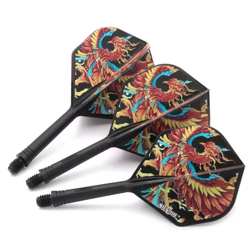 Darts toll és szár egyben Cuesoul ROST AK5 Vermilion Bird, fekete Standard Wing toll és közepes szár