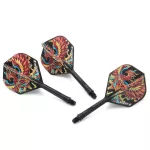 Darts toll és szár egyben Cuesoul ROST AK5 Vermilion Bird, fekete Standard Wing toll és közepes szár