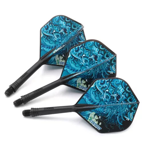 Darts toll és szár egyben Cuesoul ROST AK5 Black Tortoise, fekete Standard Wing toll és közepes szár