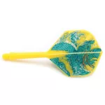 Darts toll és szár egyben Cuesoul ROST AK5 Azure Dragon sárga, Standard Wing toll és közepes szár