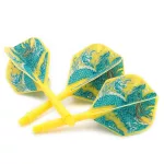 Darts toll és szár egyben Cuesoul ROST AK5 Azure Dragon sárga, Standard Wing toll és közepes szár