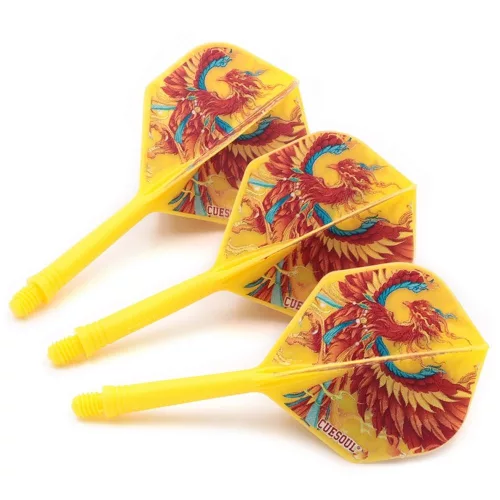 Darts toll és szár egyben Cuesoul ROST AK5 Vermilion Bird, sárga Standard Wing toll és közepes szár