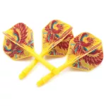 Darts toll és szár egyben Cuesoul ROST AK5 Vermilion Bird, sárga Standard Wing toll és közepes szár