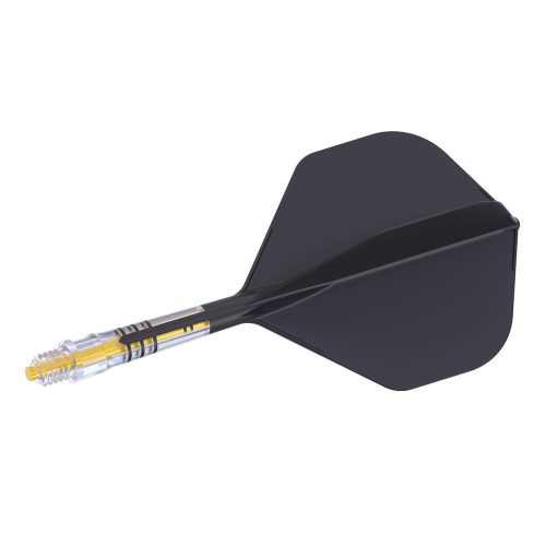Darts toll és szár egyben Cuesoul ROST T19, fekete-sárga, Big Standard Wing toll, 2-es karbon szár