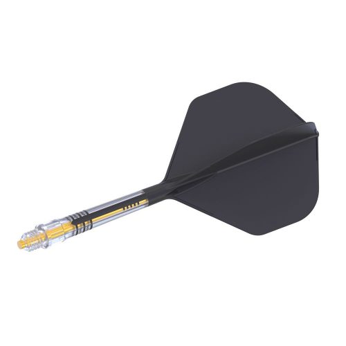 Darts toll és szár egyben Cuesoul ROST T19, fekete-sárga, Big Standard Wing toll, 5-ös karbon szár