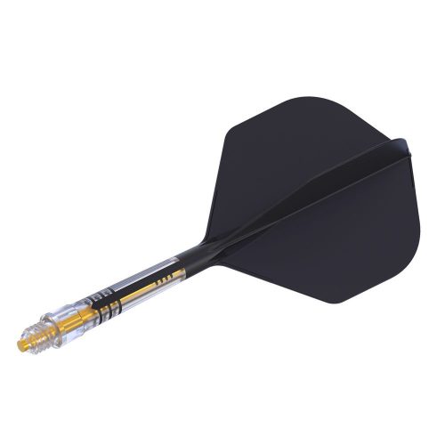 Darts toll és szár egyben Cuesoul ROST T19, fekete-sárga, Small Standard Wing toll, 4-es karbon szár