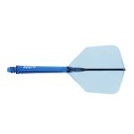 Darts toll és szár egyben Cuesoul ROST 77 átlátszó kék, Big Wing toll és hosszú szár