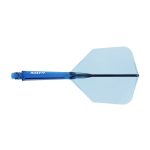 Darts toll és szár egyben Cuesoul ROST 77 átlátszó kék, Big Wing toll és közepes szár