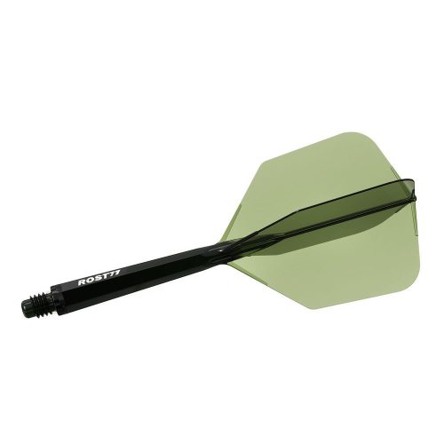 Darts toll és szár egyben Cuesoul ROST 77 átlátszó zöld, Big Wing toll és hosszú szár