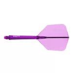 Darts toll és szár egyben Cuesoul ROST 77 átlátszó lila, Big Wing toll és hosszú szár