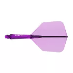 Darts toll és szár egyben Cuesoul ROST 77 átlátszó lila, Big Wing toll és rövid szár