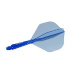Darts toll és szár egyben Cuesoul ROST 77 átlátszó kék, Big Standard Wing toll és rövid szár