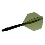 Darts toll és szár egyben Cuesoul ROST 77 átlátszó zöld, Big Standard Wing toll és hosszú szár