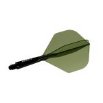 Darts toll és szár egyben Cuesoul ROST 77 átlátszó zöld, Big Standard Wing toll és rövid szár