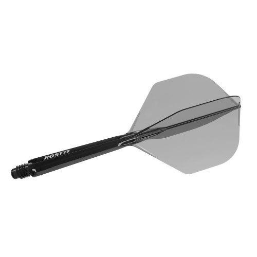 Darts toll és szár egyben Cuesoul ROST 77 átlátszó fekete, Small Standard Wing toll és hosszú szár