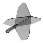 Darts toll és szár egyben Cuesoul ROST 77 átlátszó fekete, Small Standard Wing toll és hosszú szár