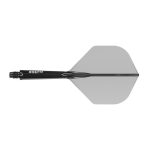 Darts toll és szár egyben Cuesoul ROST 77 átlátszó fekete, Small Standard Wing toll és közepes szár