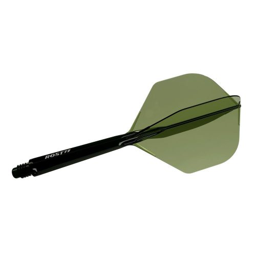 Darts toll és szár egyben Cuesoul ROST 77 átlátszó zöld, Small Standard Wing toll és hosszú szár