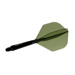 Darts toll és szár egyben Cuesoul ROST 77 átlátszó zöld, Small Standard Wing toll és közepes szár