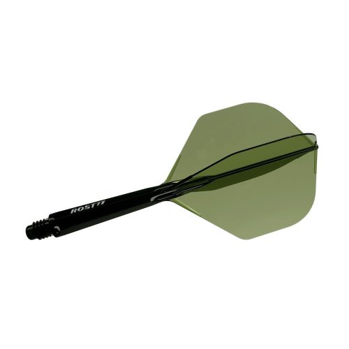 Darts toll és szár egyben Cuesoul ROST 77 átlátszó zöld, Small Standard Wing toll és közepes szár