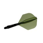 Darts toll és szár egyben Cuesoul ROST 77 átlátszó zöld, Small Standard Wing toll és rövid szár