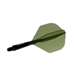 Darts toll és szár egyben Cuesoul ROST 77 átlátszó zöld, Small Standard Wing toll és rövid szár