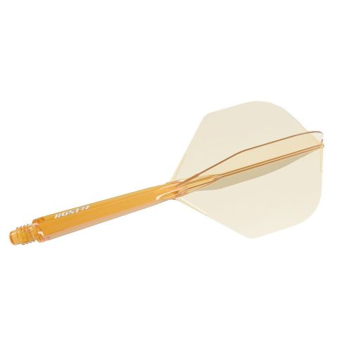Darts toll és szár egyben Cuesoul ROST 77 , átlátszó narancssárga Small Wing toll és hosszú szár