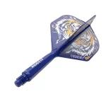 Darts toll és szár egyben Cuesoul ROST 77 tigris mintás, kék, Small Standard Wing toll és rövid szár