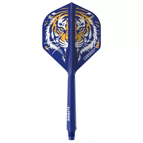 Darts toll és szár egyben Cuesoul ROST 77 tigris mintás,kék Small Standard Wing toll és hosszú szár