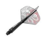 Darts toll és szár egyben Cuesoul ROST 77 sas, átlátszó-fekete, Small Std Wing toll és rövid szár