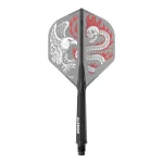 Darts toll és szár egyben Cuesoul ROST 77 sas, átlátszó-fekete, Small Std Wing toll és közepes szár