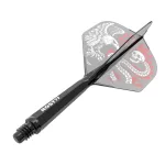 Darts toll és szár egyben Cuesoul ROST 77 sas, átlátszó-fekete, Small Std Wing toll és közepes szár