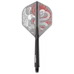 Darts toll és szár egyben Cuesoul ROST 77 sas, átlátszó-fekete, Small Std Wing toll és hosszú szár